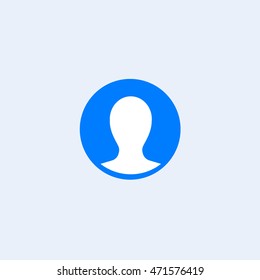 WhatsApp blue avatar profile icon vector isolated on white background, mobile application sign or symbol, user interface person element