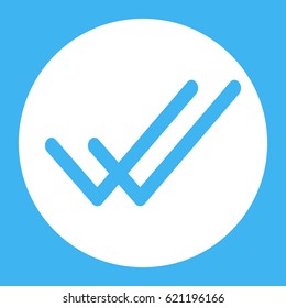 WhatsApp Delivered Message Icon, Two Blue Check Sign Vector, Mobile Application User Interface Element