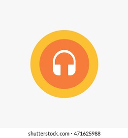 WhatsApp headset sign vector, mobile application user interface icon, web version, music symbol