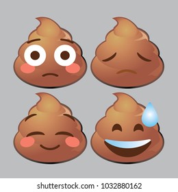 Whatsapp Poop Emoji Icon Set