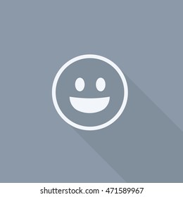 WhatsApp send emoji icon vector, smile user interface sign, mobile application element lond shadow