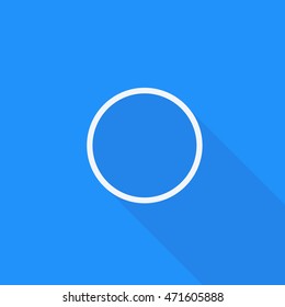 WhatsApp uncheck icon vector, Isolated mobile application empty circle sign long shadow