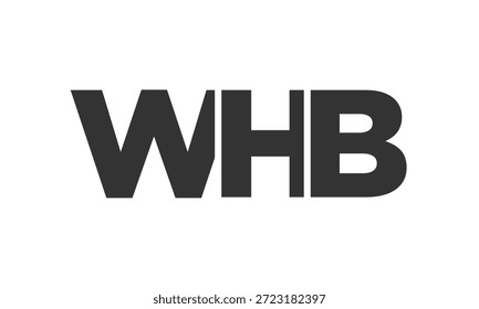 Modelo de design de logotipo WHB com texto em negrito forte e moderno. Logotipo vetorial inicial com tipografia simples e mínima. Identidade de empresa moderna ideal para a presença de marca de empresas.