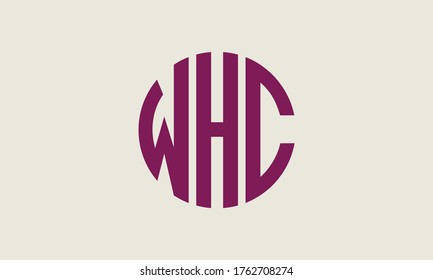 WHC Circle Emblem Abstract Monogram Letter Mark Vector Logo Template