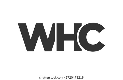 PLANTILLA de diseño de logotipo WHC con texto fuerte y moderno en negrita. Logotipo de Vector inicial basado en tipografía simple y mínima. Identidad de empresa de moda ideal para la presencia de la marca de las empresas.