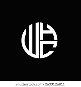 WHC logo WHC icono WHC monograma WHC letra minimalista Círculo plano Diseño de logotipo abstracto moderno único.
