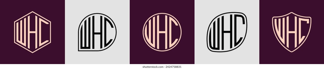 WHC modern initial monogram logo design vector. It will be suitable for which company or brand name start those initial.