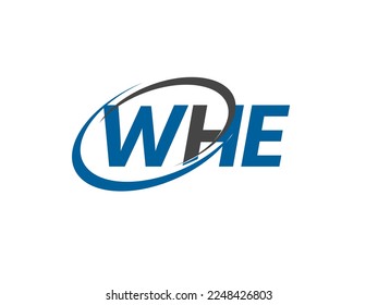 WHE letter creative modern elegant swoosh logo design