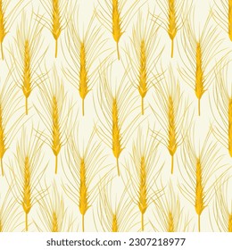 Wheat agricultural background. Seamless pattern vector illustration