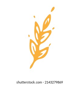 Wheat agricultural sketch vector icon. Ranch field, rural countryside. Harvest scarcity concept, industry problems symbol. Hand drawn bio illustration isolated on white.