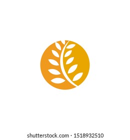 Wheat agriculture and farming logo design vector illustration template