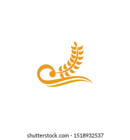 Wheat agriculture and farming logo design vector illustration template