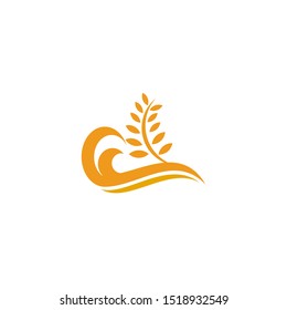 Wheat agriculture and farming logo design vector illustration template