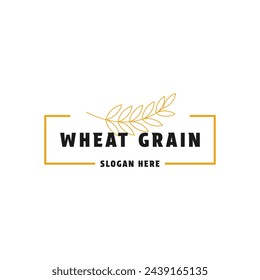 wheat agriculture logo design creative idea