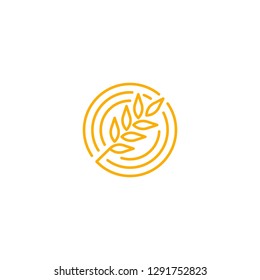 Wheat agriculture organic logo icon vector template