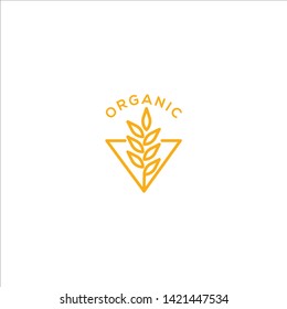 Wheat agriculture organic logo icon vector template