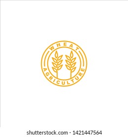 Wheat agriculture organic logo icon vector template