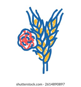 wheat allergen free product food doodle icon sketch vector. wheat allergen free product food sign. isolated symbol illustration