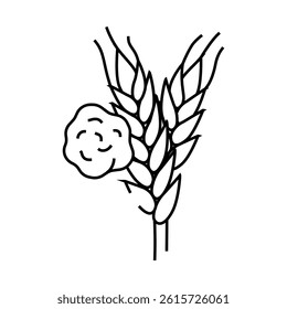 wheat allergen free product food line icon vector. wheat allergen free product food sign. isolated contour symbol black illustration