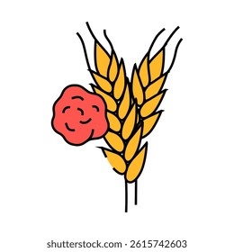 wheat allergen free product food line icon vector. wheat allergen free product food sign. isolated symbol illustration