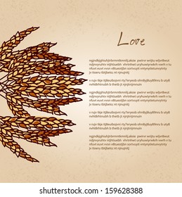 wheat Background hand drawing Vector illustration.