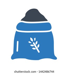 wheat bag glyph color vector icon