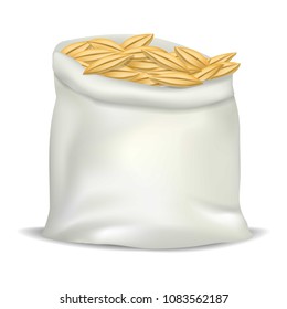 Wheat bag icon. Realistic illustration of wheat bag vector icon for web design isolated on white background