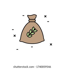 Wheat, bag icon. Simple outline colored vector of agriculture icons for ui and ux, website or mobile application
