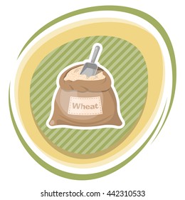 Wheat bag icon. Vector illustration in cartoon style