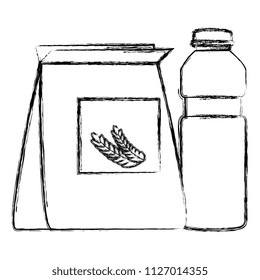 wheat bag with juice fruit bottle