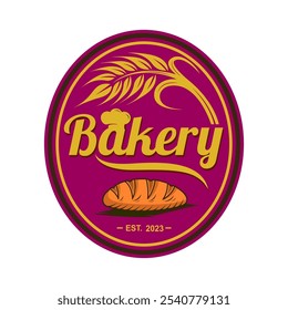wheat Bakery logo design illustration , best for bread and cakes shop, food beverages store logo emblem template