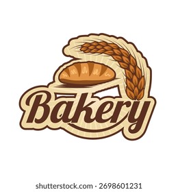 wheat Bakery logo design illustration , best for bread and cakes shop, food beverages store logo emblem template