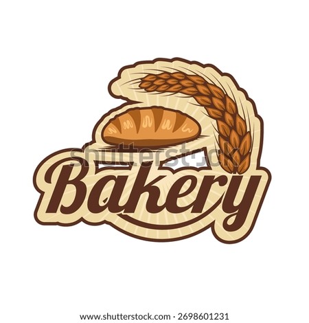 wheat Bakery logo design illustration , best for bread and cakes shop, food beverages store logo emblem template
