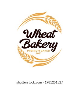 Wheat Bakery Logo. Wheat rice agriculture logo Inspiration vector