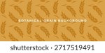 Wheat Banner Background Pattern with Grain Ears. Organic Vector Illustration for Bakery, Flour and Natural Food Branding
