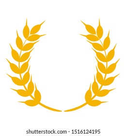 Wheat or barley ears. Harvest wheat grain, growth rice stalk and whole bread grains or field cereal nutritious rye grained agriculture products ear symbol. Isolated vector icon