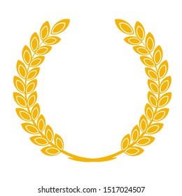 Wheat or barley ears. Harvest wheat grain, growth rice stalk and whole bread grains or field cereal nutritious rye grained agriculture products ear symbol. Isolated vector icon