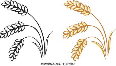 Weizengerste Ohren, Vektorgrafik