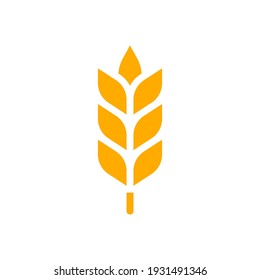 Wheat or barley icon. Grain symbol. Vector illustration.