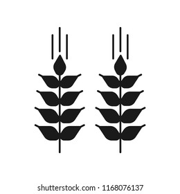 Wheat barley icon. Simple design. Isolate on white background.