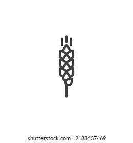 Wheat, barley line icon. linear style sign for mobile concept and web design. Wheat, rye outline vector icon. Symbol, logo illustration. Vector graphics