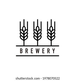 wheat barley malt craft beer brewery logo design vector