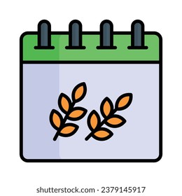 Wheat barley on calendar showing agriculture schedule vector design
