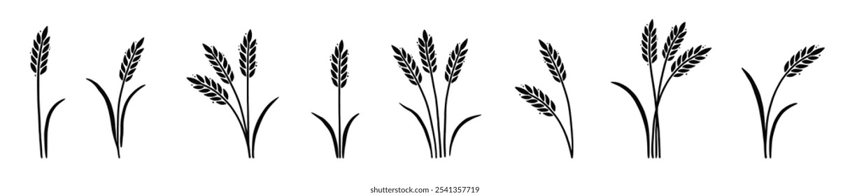 Trigo cevada ícone arroz mão desenhada