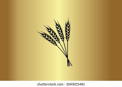 Wheat Basic and elegant minimal artistic design initial based tattoo-vector