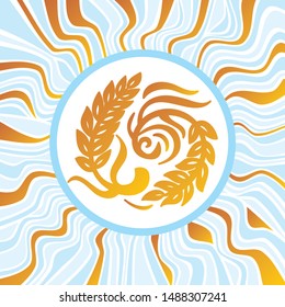 Wheat and beautiful nature background. Vector illustration