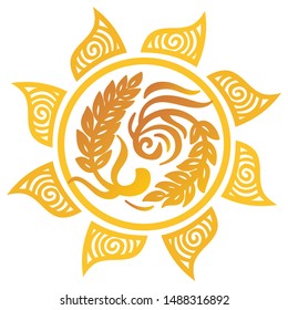 Wheat and beautiful nature background. Vector illustration