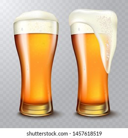 Wheat beer ads, beer glass with attractive beer, 3d illustration on transparent background.