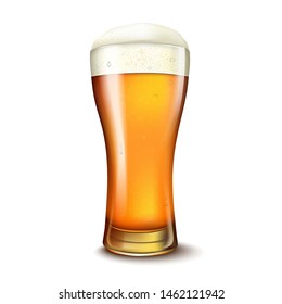 Wheat beer ads, beer glass with attractive beer, 3d illustration on transparent background.