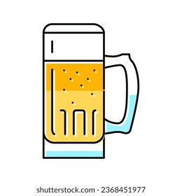 wheat beer glass color icon vector. wheat beer glass sign. isolated symbol illustration